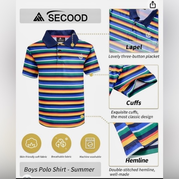 BOYS GOLF POLO SHIRT - Picture 3 of 10